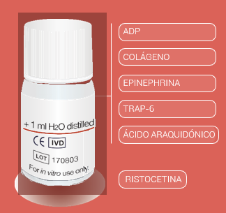 A Stago oferece 6 reagentes para utilização no novo tromboagregómetro TA 4-V3 ou TA 8-V3: ácido araquidónico, colagénio, ADP, TRAP-6, epinefrina e ristocetina.